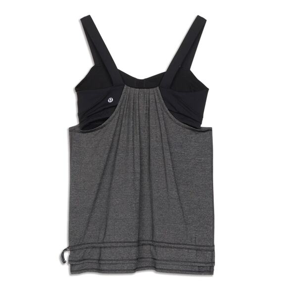 Lululemon Black and Gray Tank with Drawstring Size 4 - Picture 2 of 12